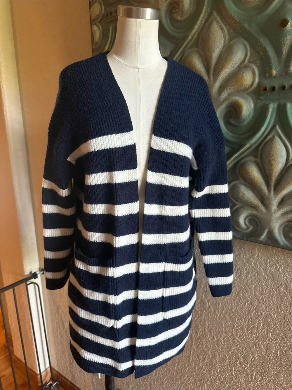 Buttermelon Striped Open Cardigan S Navy ACADEMIA COTTAGECORE FAIRYCORE
